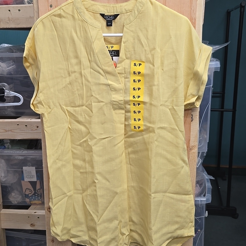Rachel Rachel Roy Size S Yellow V-Neck T-Shirt Blouse